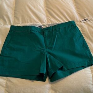 Old Navy Green Everyday Shorts Casual Cotton Blend